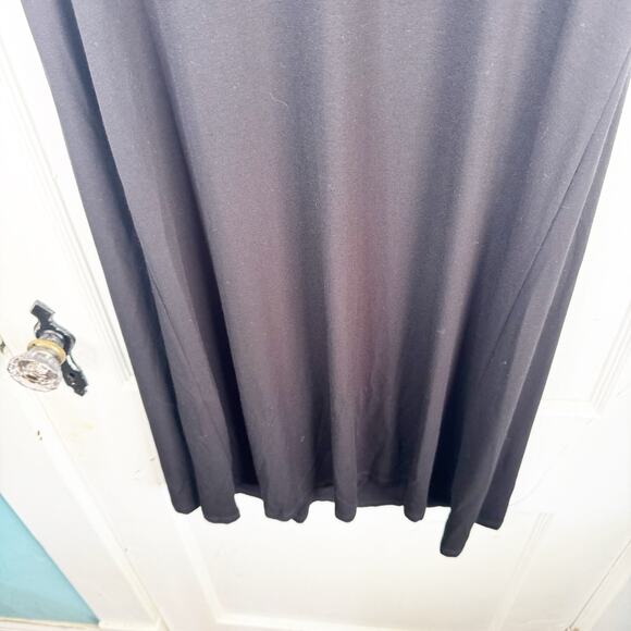 Eileen Fisher Black Classic Sleeveless Swing Dress Viscose Lycra Back Detail M - Picture 4 of 11